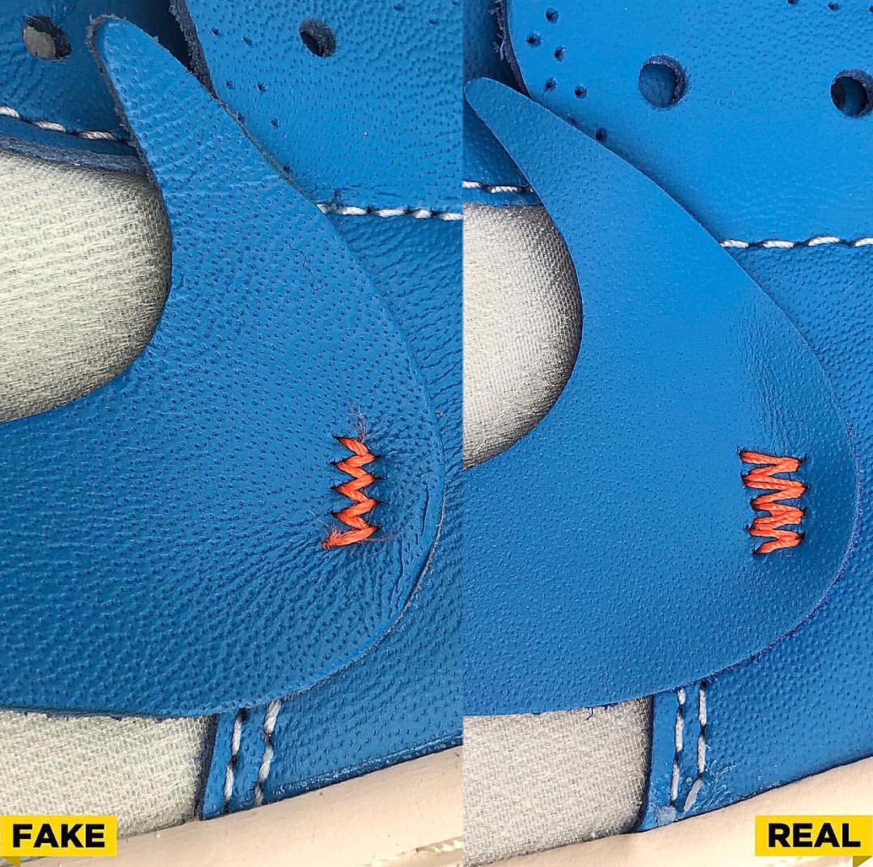 fake or real教学!卡其蓝virgil abloh x aj 1你认得出吗?