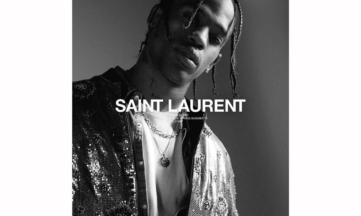 travisscott亮相saintlaurent2019春夏广告大片展示专属时尚感