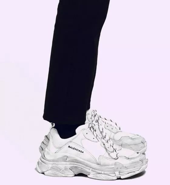 black balenciaga triple s on feet