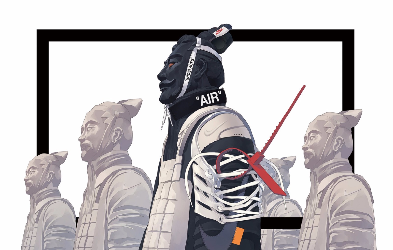 每一張都是壁紙系列!virgil abloh x nike主題插畫超酷!