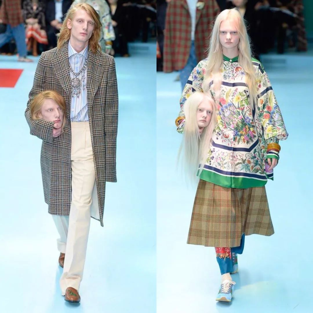 gucci2018秋冬秀场玩的3d打印人头,rick owens早在自家店铺用上了